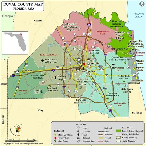 jacksonville counties map.